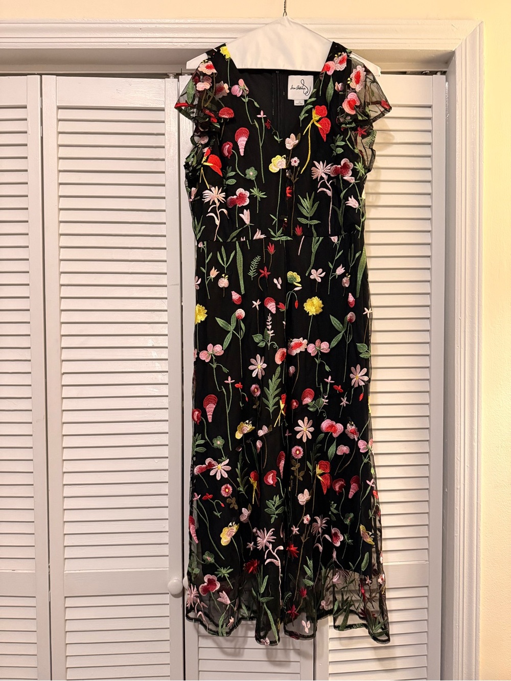 Sam Edelman Floral Embroidered Midi Dress - Elegant Garden Print
